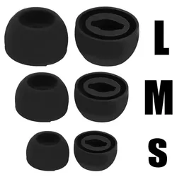 Premium Silicone Replacement Ear Tips for Enhanced Noise Isolation (Black - SML)