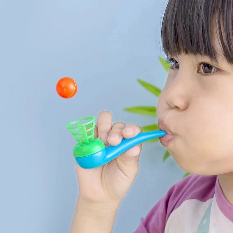 Children Toys 10Pcs Magic Blowing Pipe Floating Ball Toy Birthday Party Favors for Kids Carnival Prizes Goodie Bag Giveaway Pinata Stuffing