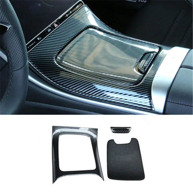 

3pcs/Lot ABS Carbon Fiber Grain Gear Panel Decoration Cover For 2022 Mercedes Benz C200 C260 C300 W206