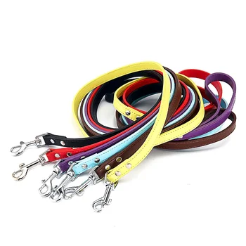Leather Dog Leash Pet Dogs Leashes 6 Colors Solid Dog Training Leashes for Large Medium Small Dogs Lead Rope Puppy Dog Supplies 2