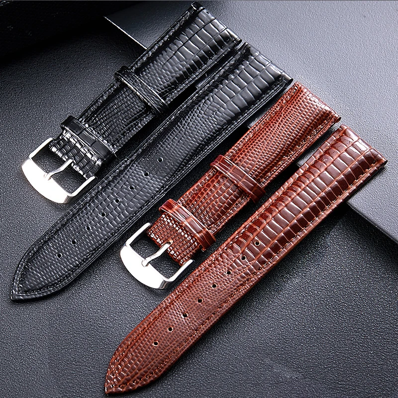 

Lizard Grain Leather Watchband 12mm 14mm 16mm 18mm 20mm Watch Strap For Women And Man Watche Belt Folding Clasp Watchband