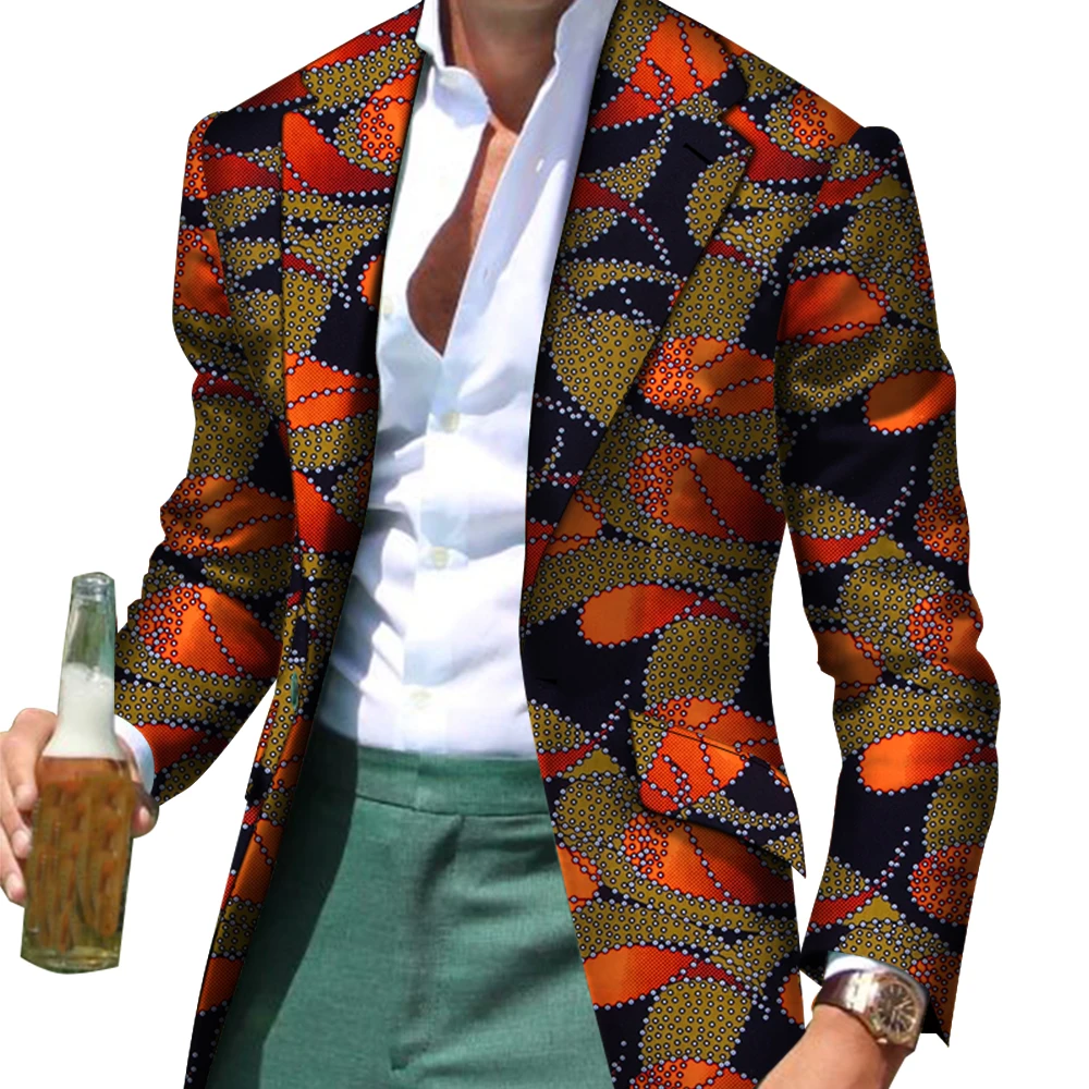 African Men Clothes Smart Causal Slim Fit Fancy Suit Blazer Jackets Formal Coat Business Dashiki Party Wedding WYN530