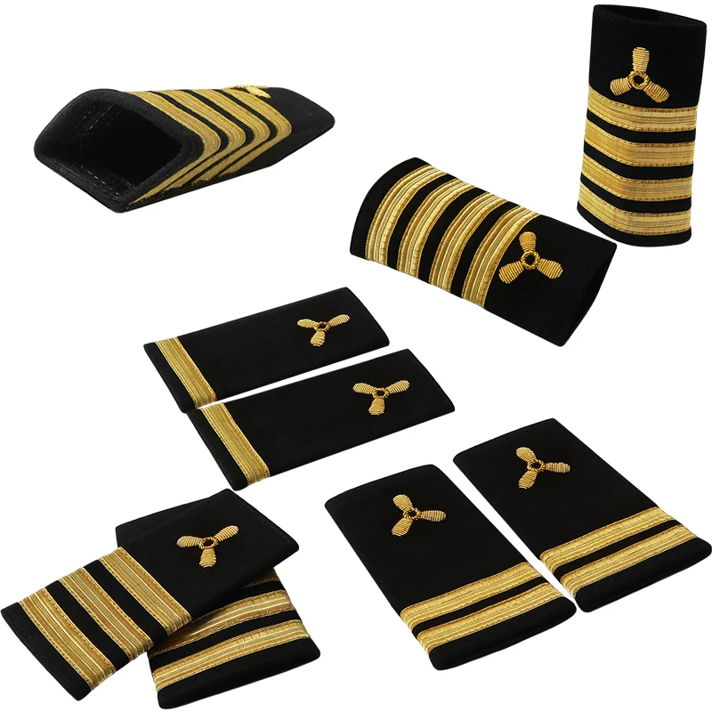Military Navy Bullion Braid Hand Embroidery Epaulets T shirt Suit Shoulder Badge Sailor Epaulette shoulder ornaments