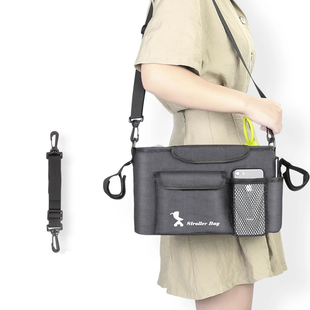 

Multifunction Baby Stroller Organizer Cup Holder Stroller Bag Baby Car Bag Trolley Bag Black Travel Baby Stroller Accessories