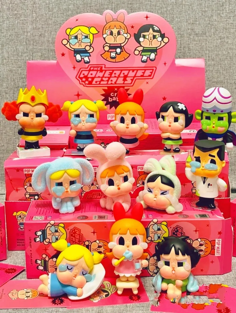 Hot Pop Mart Crybaby X Powerpuff Girls Series Mystery Box Di Molly Popmart Blind Box Action Figure Cute Toy Regalo Di Compleanno