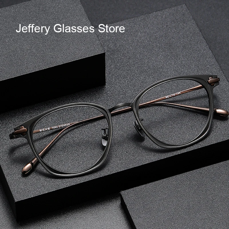 GermanDesignMenPrescriptionGlassesRetroOvalTitaniumReadingEyeglassesWomenMyopia
