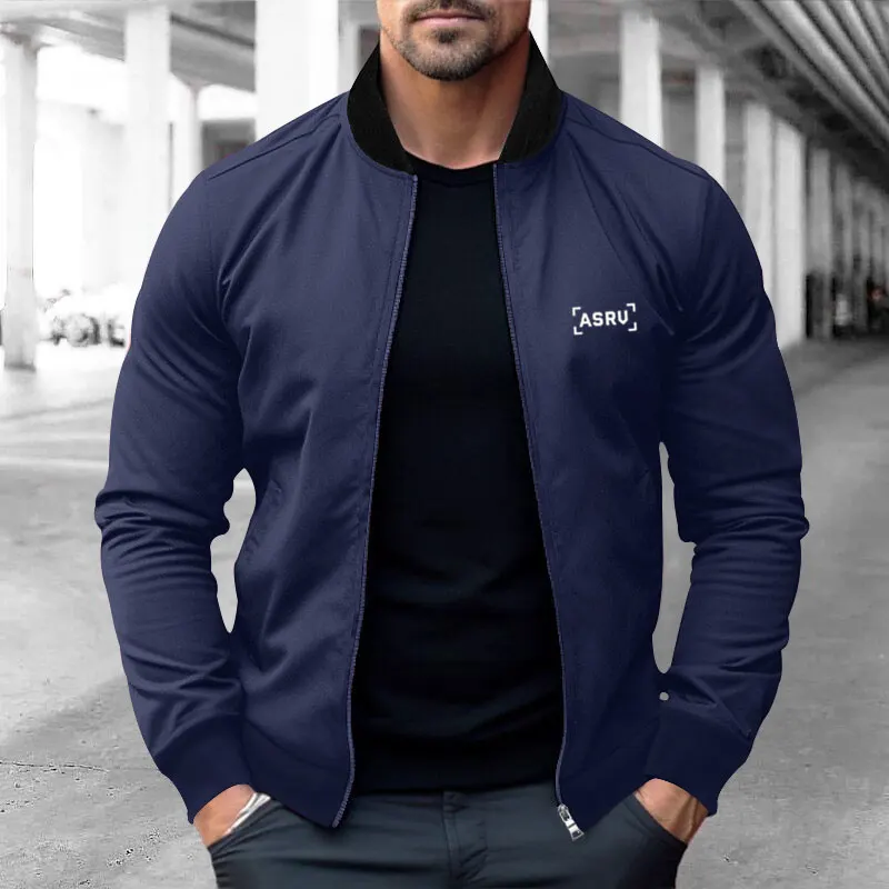Men's Jackets 2024 Spring And Autumn New Fitness Sports Thin Breathable Casual Jacket Stand Collar Zipper Jackets Men's Clothing 3