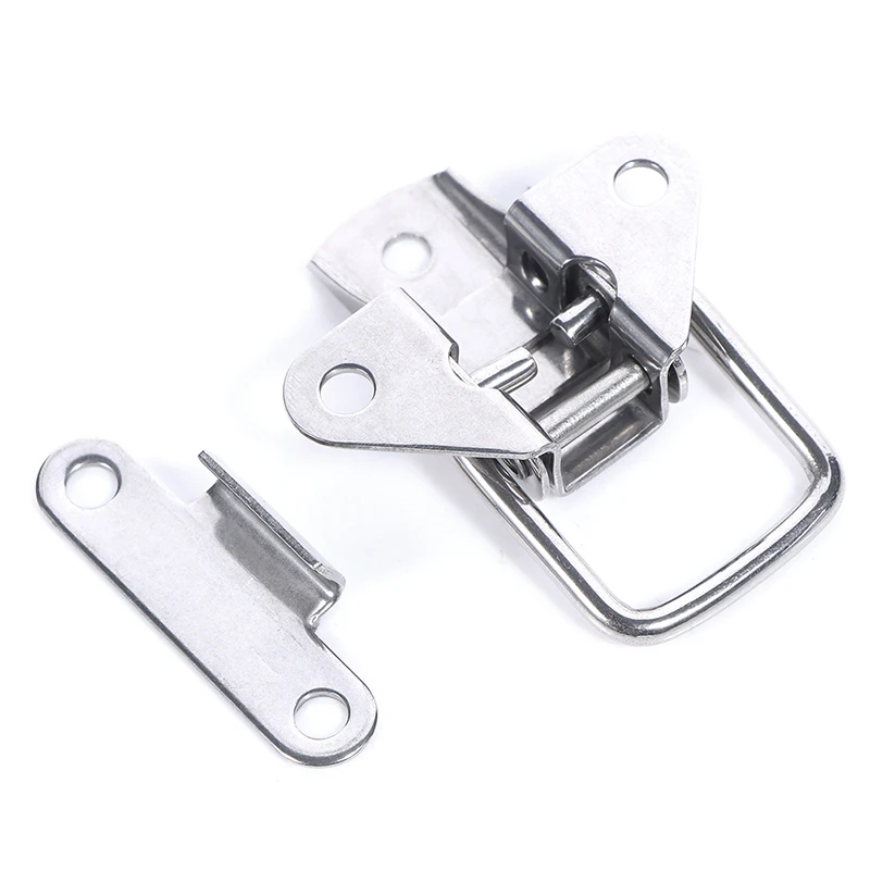 Hardware Accessories Stainless Steel 304 Toolbox Locking Latch Hasps Metal Toggle Catch Clasp Box Loaded Hinges Furniture