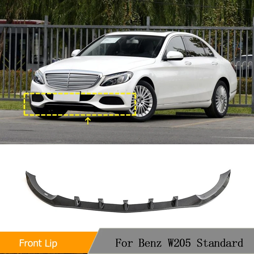 

Carbon Fiber Car Front Bumper Lip Splitters Spoiler For Mercedes-Benz C Class W205 Standard C180 C300 4 Door Sedan 2015 - 2018