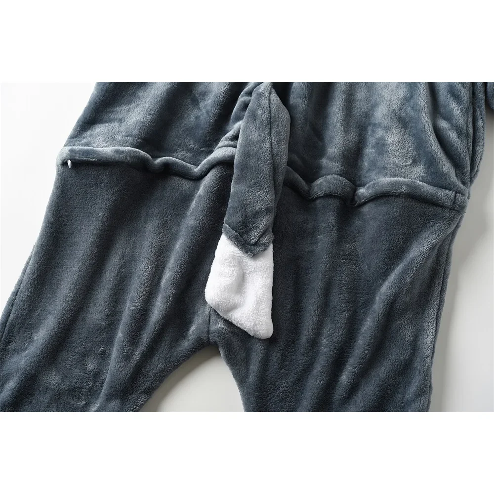 Wolf Onesie For Men Animal Pajama Direwolf Kigurumis Winter Warm Flannel Jumpsuit Adult Unisex Christmas Outfit