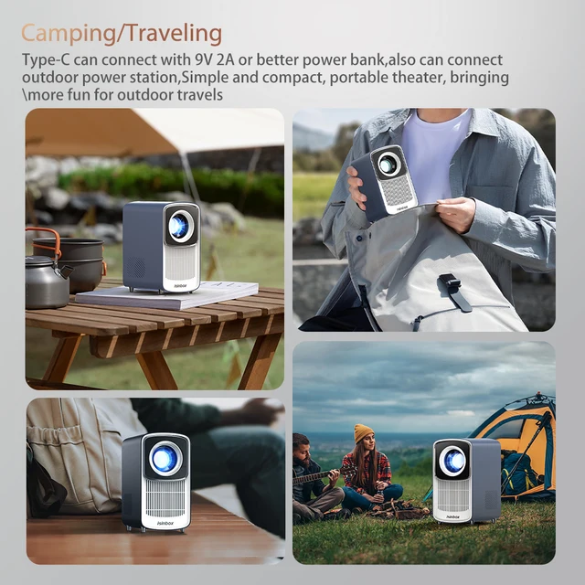 Portable Outdoor Projector Support Power Bank 4K Android Auto Focus Home  Theater WIFI BT Type C Projector For Traveling Camping - AliExpress
