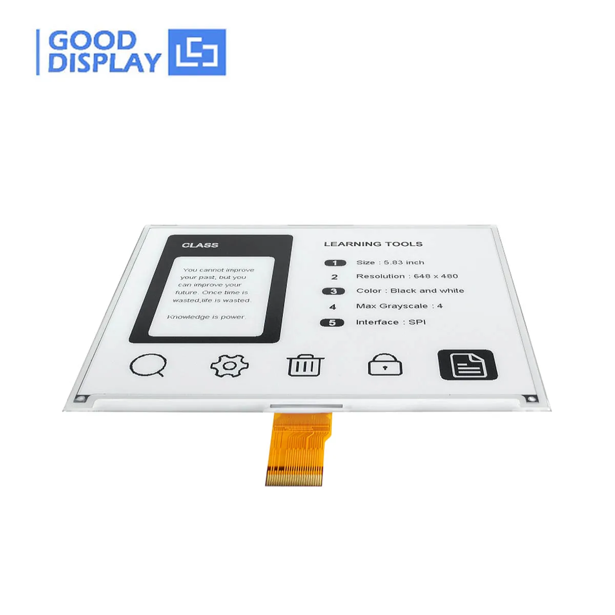 Monitor Eletrônico da E-tinta do Papel Boa Exposição Apoio Rapidamente Refresca 583 Gdey0583t81 o - Imagem 5