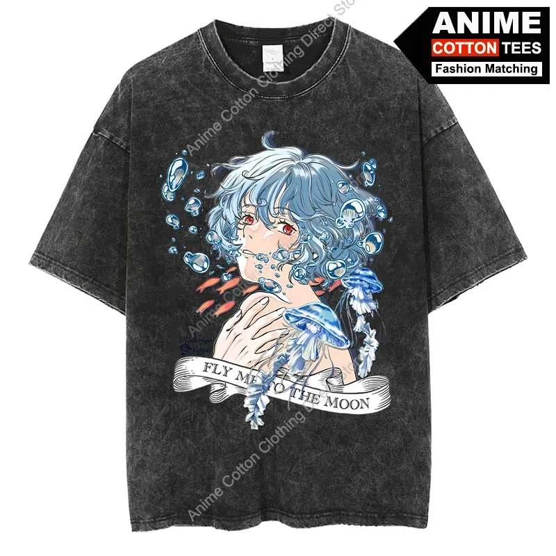 

EVA Ayanami Rei T Shirt Neon Genesis Anime Graphic Print T-shirt y2k Harajuku Casual Unisex Cotton Vintage Oversized Loose Tees