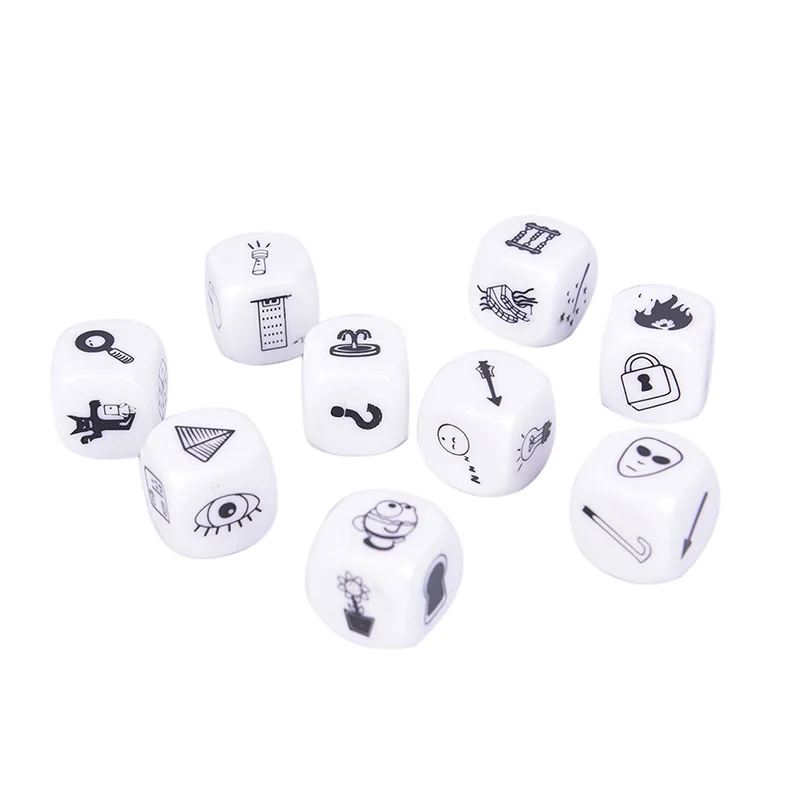 Story Dice Board Game 9pcs/box for Family Party Friends game dice dice set acrylic dice