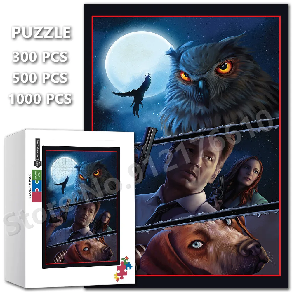 

Horror Decor Movies Print Jigsaw Puzzle 300/500/1000 Pieces The X-Files Tv Show Assembled Puzzle Educational Toy Christmas Gifts
