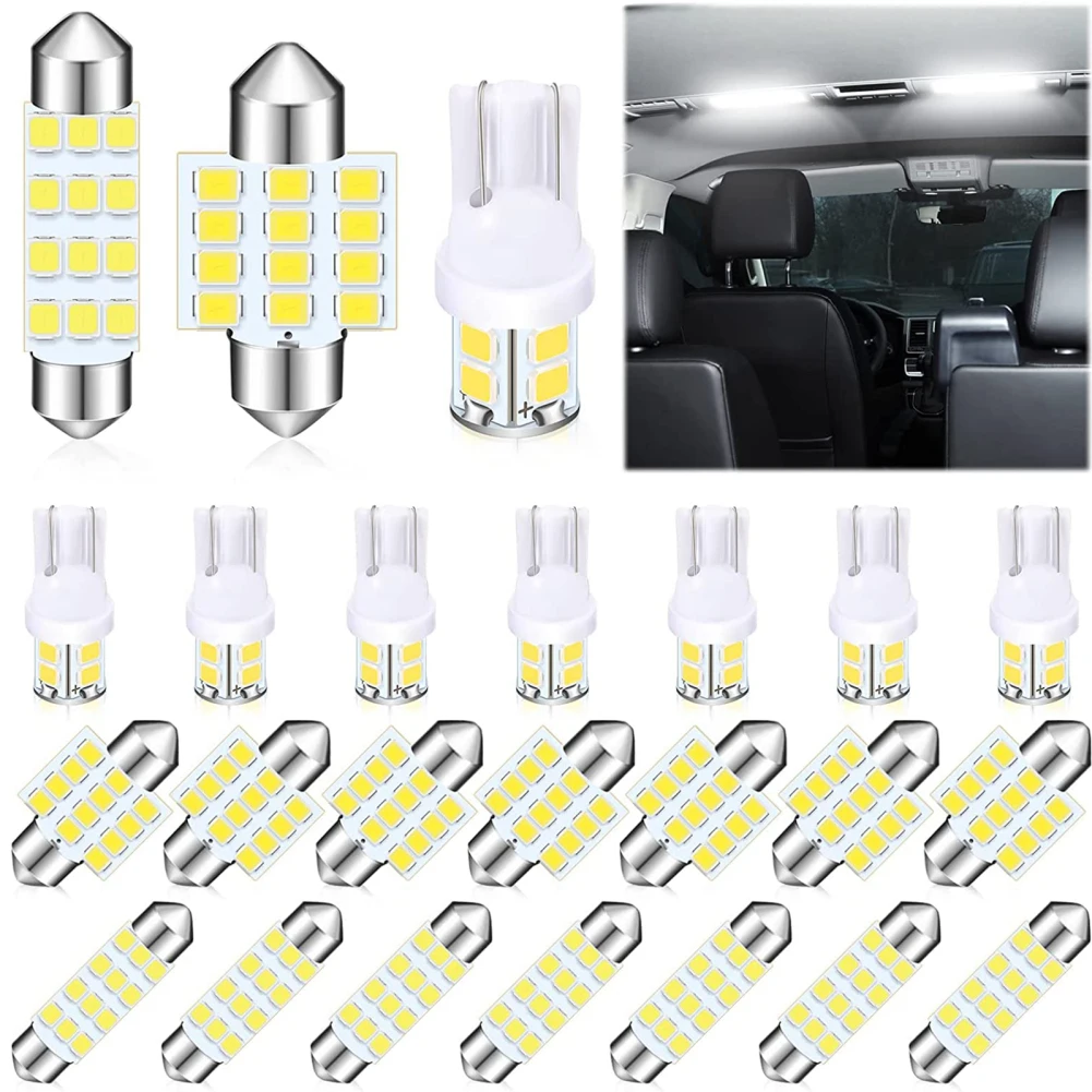 

24pcs DC 12V T10 Width Light Led Combination Set 6500K 150LM Indoor Reading Lamp License Plate Light