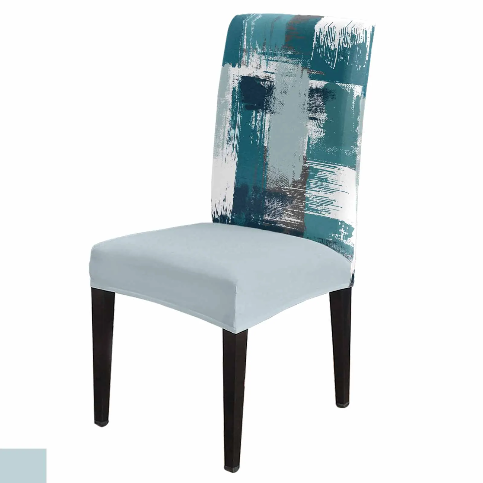 

Geometric Abstract Oil Painting Chair Cover Spandex Elastic Dining Chair Slipcover Wedding Banquet Hotel Stretchy Seat Cover