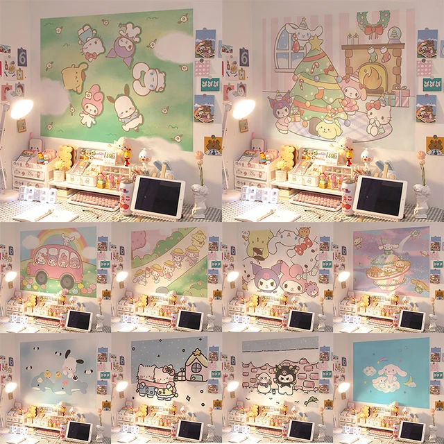 Sanrio Hello Kitty Wall Sticker Room Bedside Decor Kindergarten
