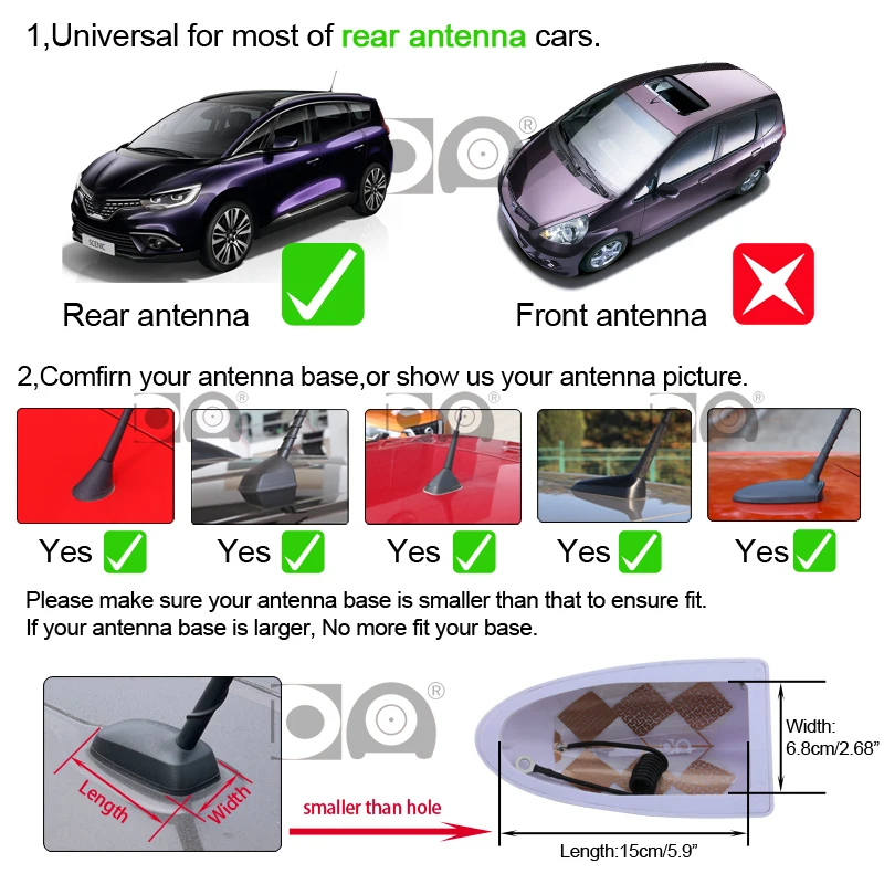 Voor Jeep Renegade 2015-2019,Auto Haaienvin Antenne Auto Radio Signaal Antenne Dak Antennes