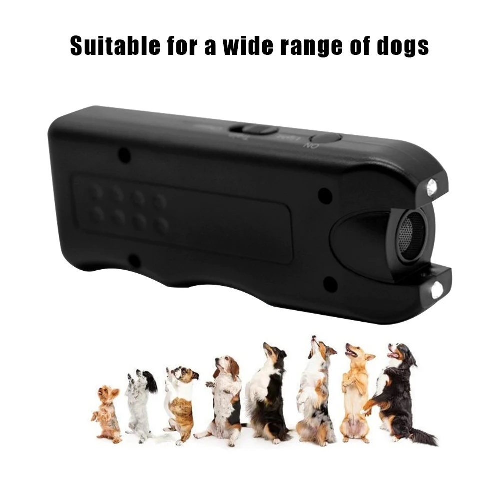Dog Bark Deterrent Ultrasonic Anti Barking Device Portable with LED Light Battery Powered for Outdoor