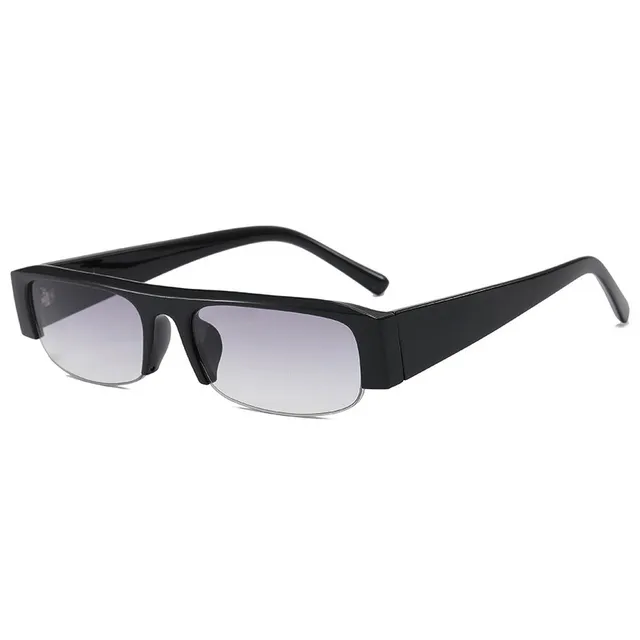 Lunettes de soleil rectangulaires vintage pour femmes, design de marque tendance, verres dégradés, lunettes de soleil pour hommes, demi-montures, protection UV400 1