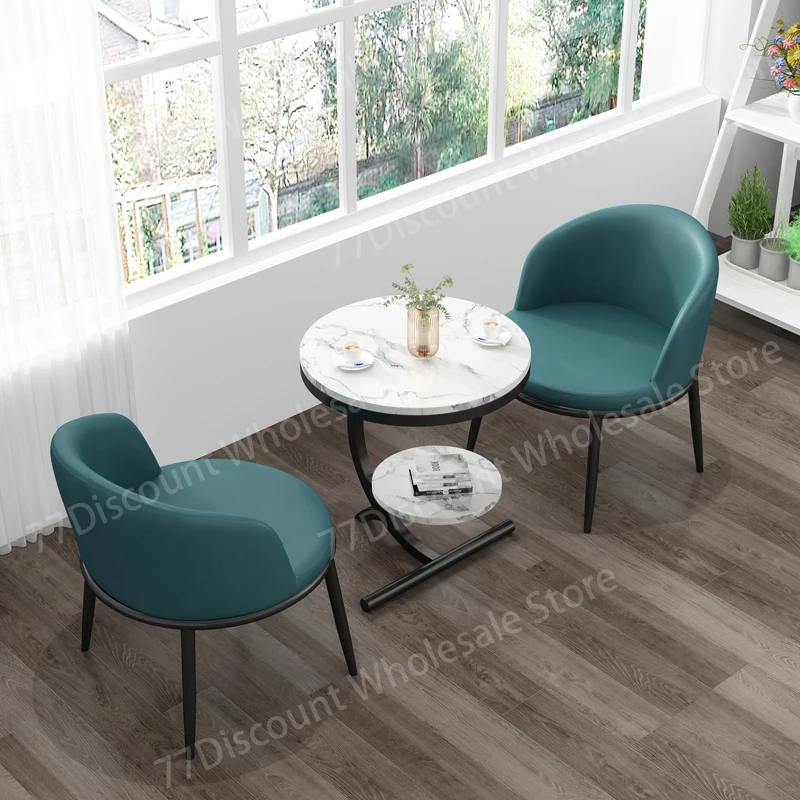 Ensembles de table basse ron en marbre blanc, ssus marbre, canapes salon, cafe