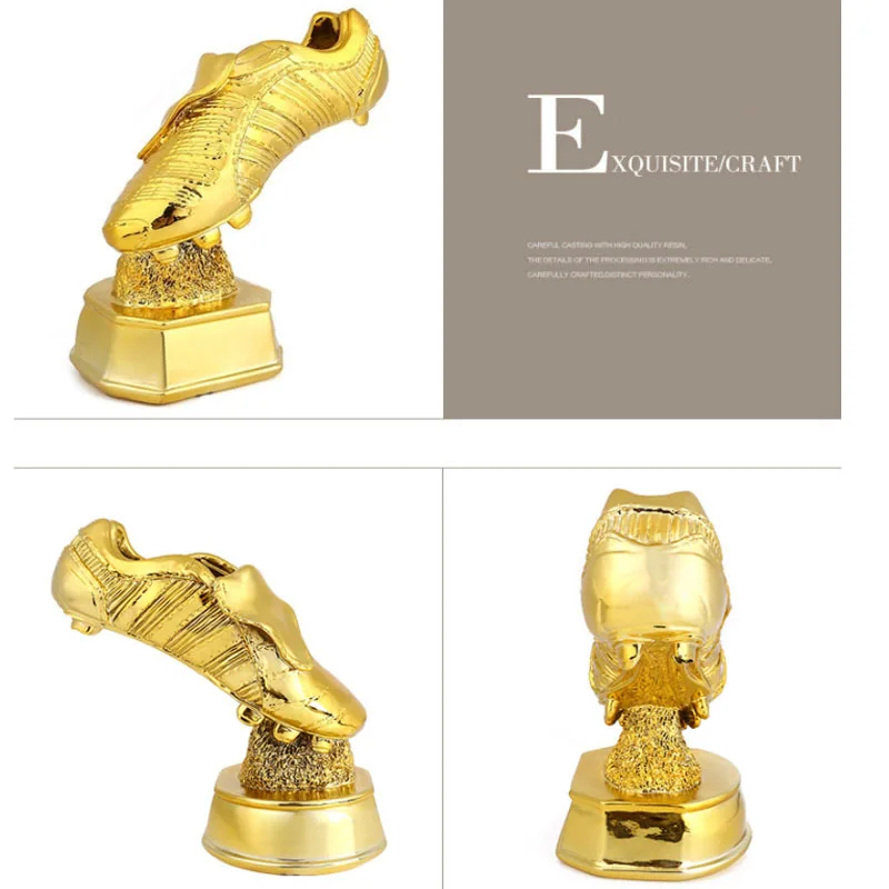 Trophée de botte d'or de football en résine, champions de football  intensifiés, cadeau de fan, décoration de bureau à domicile, modèle,  artisanat de décoration