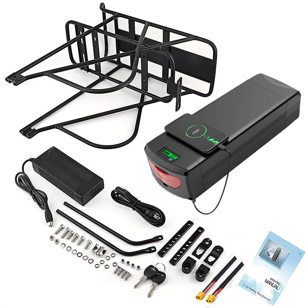 Batteria Originale per E-Bike 36V 48V 52V 72V 60V, Pacco Batterie al Litio 21700 per Portapacchi Posteriore, per 250W 350W 500W 750W 1000W 1500W 2000W 3000W - immagine 2