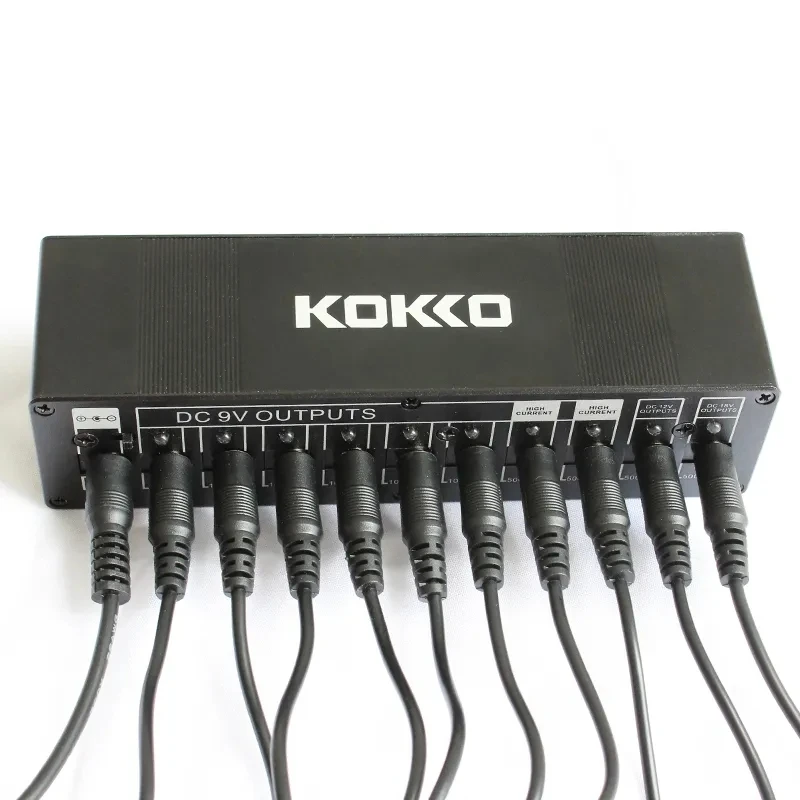 KOKKO Guitar Pedal Power Supply Guitar Effects Power Supply Ten Isolated Outputs 10 Way Stabilized Voltage