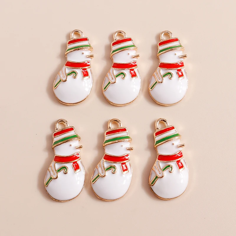 Duarte 20 Teile/los Nette Emaille Weihnachten Schneemann Charms Anhänger für Schmuck Machen Tropfen Ohrringe Halsketten DIY Handwerk Zubehör – Detail 20