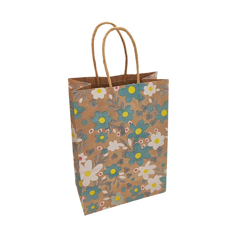 thumbnail image 1 of 12/24 bolsas de regalo de papel Kraft con asa para envolver regalos de boda, embalaje portátil, bolsa de compras, suministros para fiestas de cumpleaños, 1 of 5