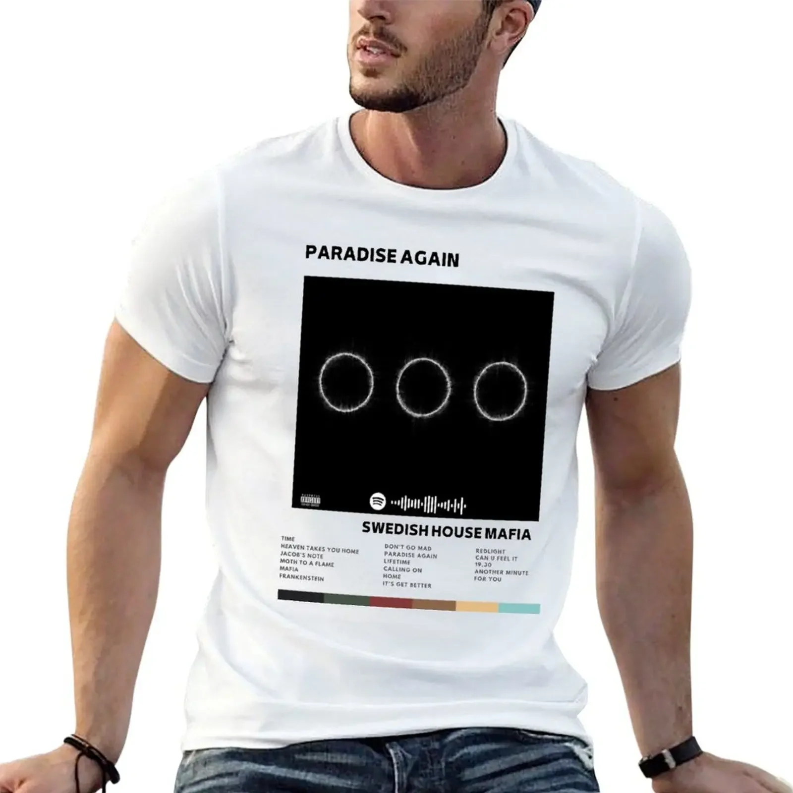 Paradise Again Design T-shirt oversized korean fashion kawaii clothes heavyweights mens vintage t shirts