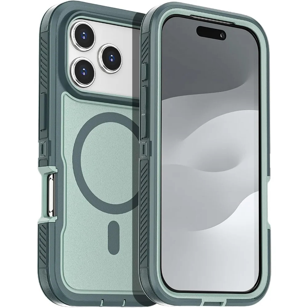 Heavy Duty Armor Magnetic Case - Anti-Slip, Wireless Charging Compatible, Full Protection Cover