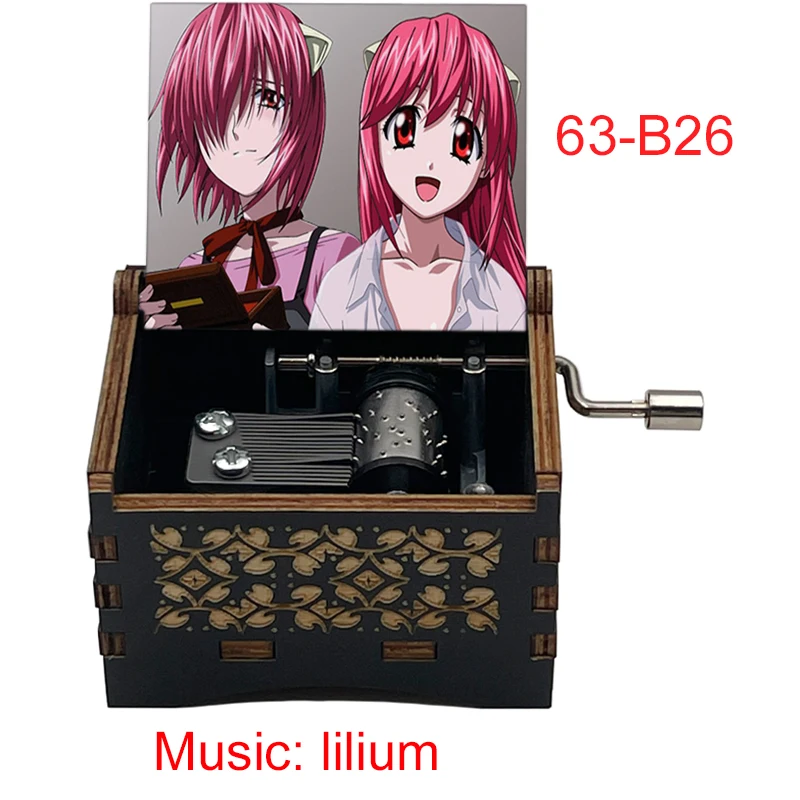 Color Print Anime Song Lilium Elfen Lied Music Box Wooden Black Hand  Movement Girls For Girlfriend Wife Friend Christmas Kid Toy - AliExpress