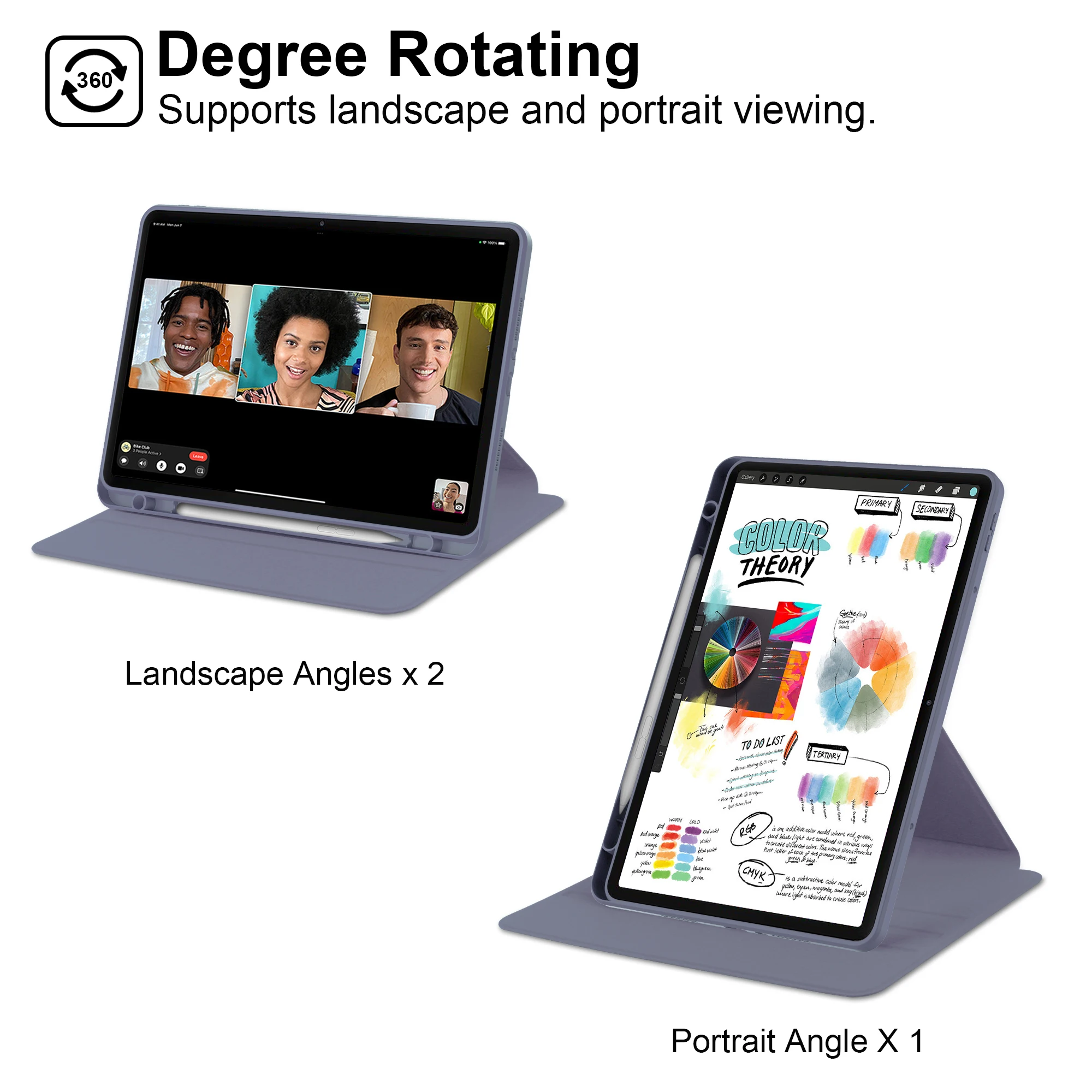 360 Rotatable Shockproof Smart Case with Auto Sleep & Wake