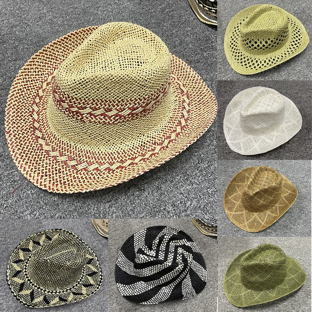 Hand-woven Western Cowboy Hat Salty Grass New Natural Straw Hat