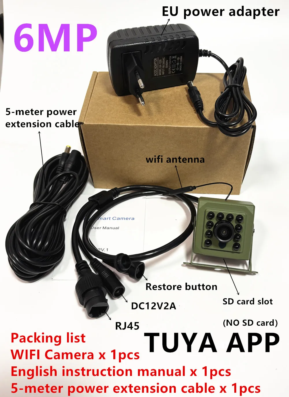 6MP 4MP POE 2K Tuya Mini Wireless WiFi IP Camera Bird Cage IRCUT Night Vision