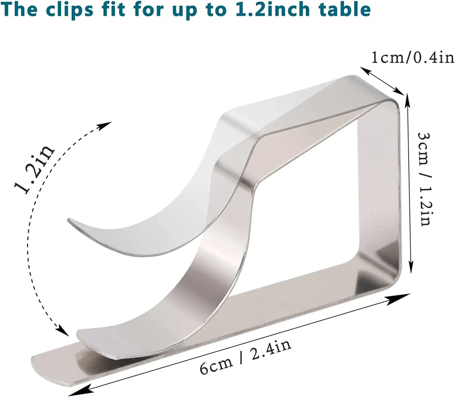 Tablecloth Clips 6Pcs Stainless Steel Table Clips Table Cloth Cover Clamps Cloth Holders for Outdoor Parties Weddings Camp table cloth clips