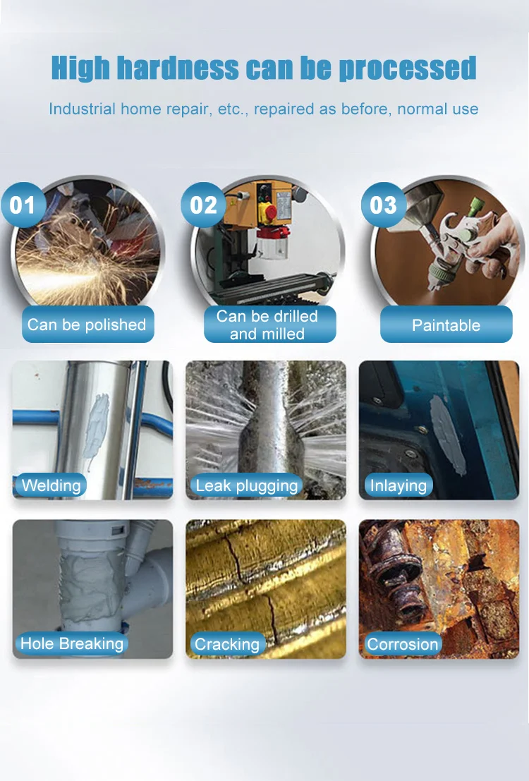 Completed metal repair with smooth finish