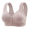 Mother Front Open Buckle Bra Underwear Brassiere Large Size Bra Without Steel Ring Thin Section Vest Type Mom breathable Brassie 5