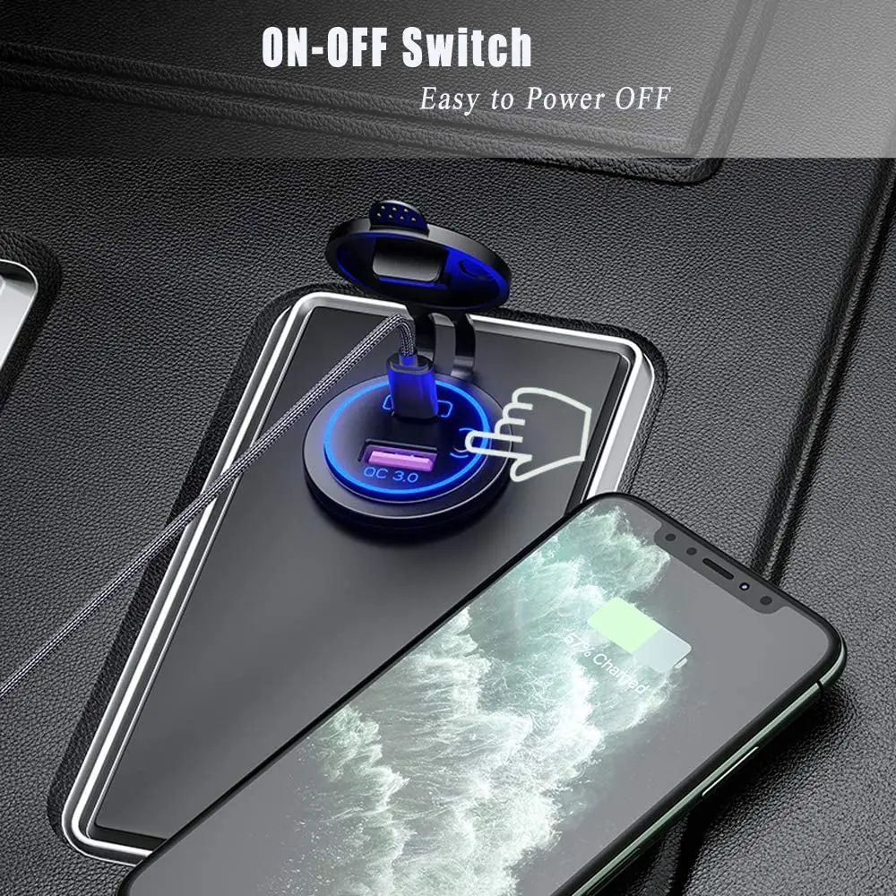 QC 3.0 USB  12V/24V ڵ  ܼƮ  (/ ġ )  ؾ Ʈ rv    ġ