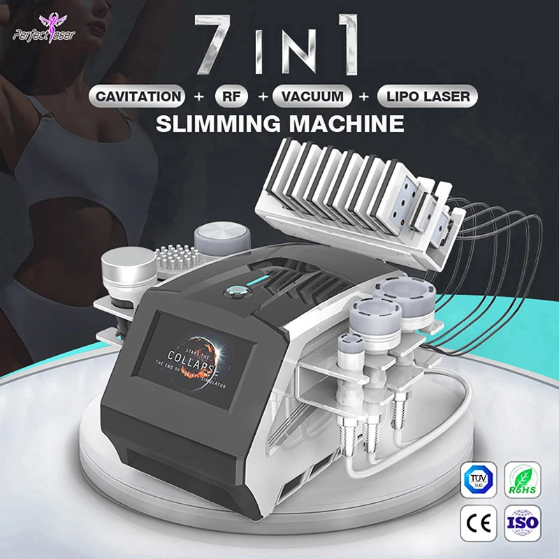 

80K Ultrasonic Cavitation Weight Loss Lipo Laser Vacuum RF Machine Slimming Skin Tightening Body Contouring Beauty Equipment CE