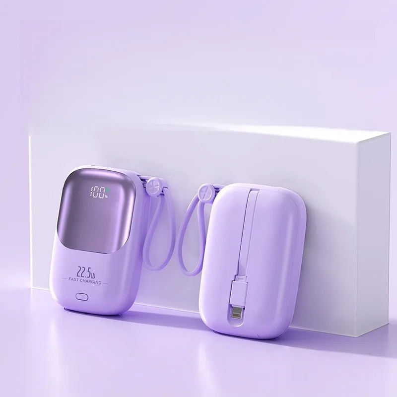 22.5W 20000mAh 고속 충전 파워 뱅크 내장 케이블 포함, 대용량 휴대용 충전기, 화웨이 애플 폰 호환