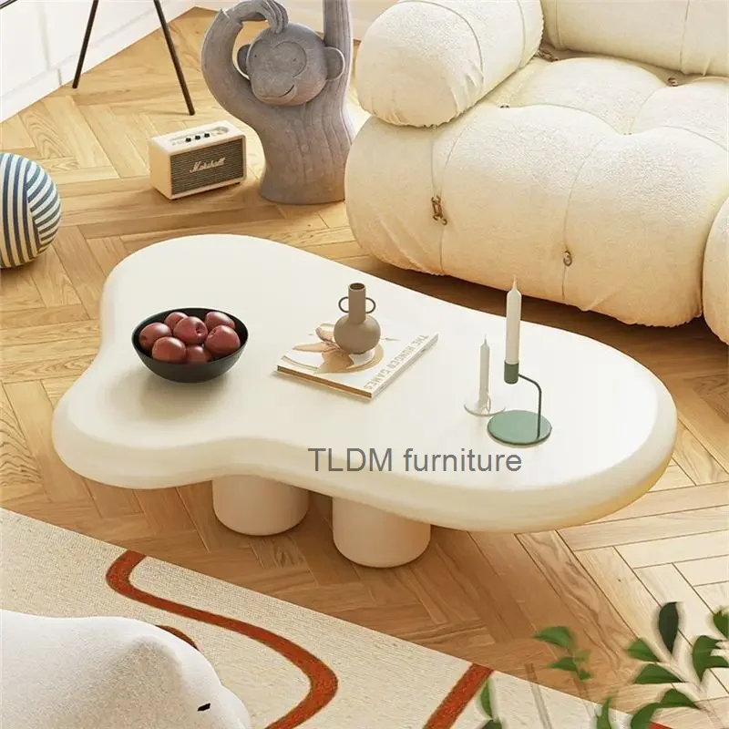 Cloud Living Room Coffee Table High Gloss Storage Nordic Household Simple Modern Tea Table Small Apartment Black Table