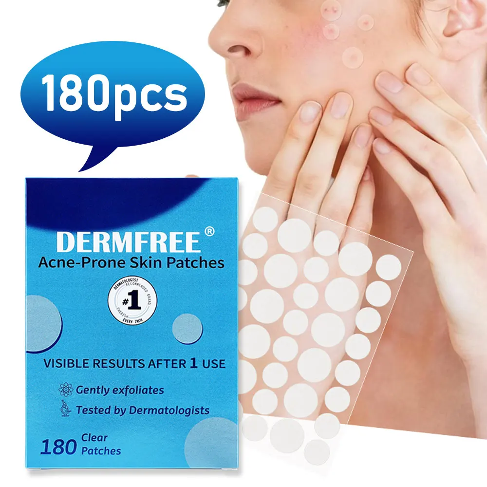 180pcs Invisible Acne Patches Pimple Removal Patches Hydrocolloid  for All Skin Types Face Zit Blemish Spot Treatment Stickers