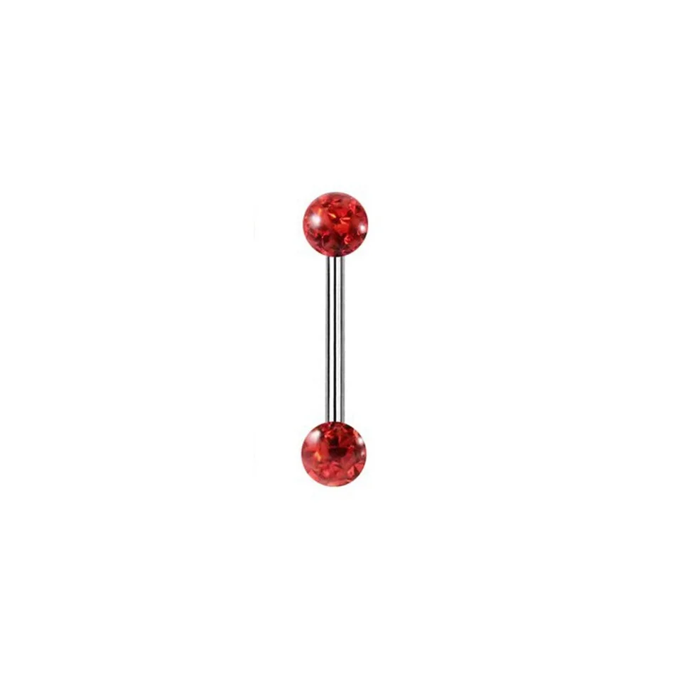 Waterproof Disco Ball Staight Barbell 14G Titanium Nipple Tongue Piercing Bars Women Sexy Mamilo Breast Mouth Jewelry Accessory