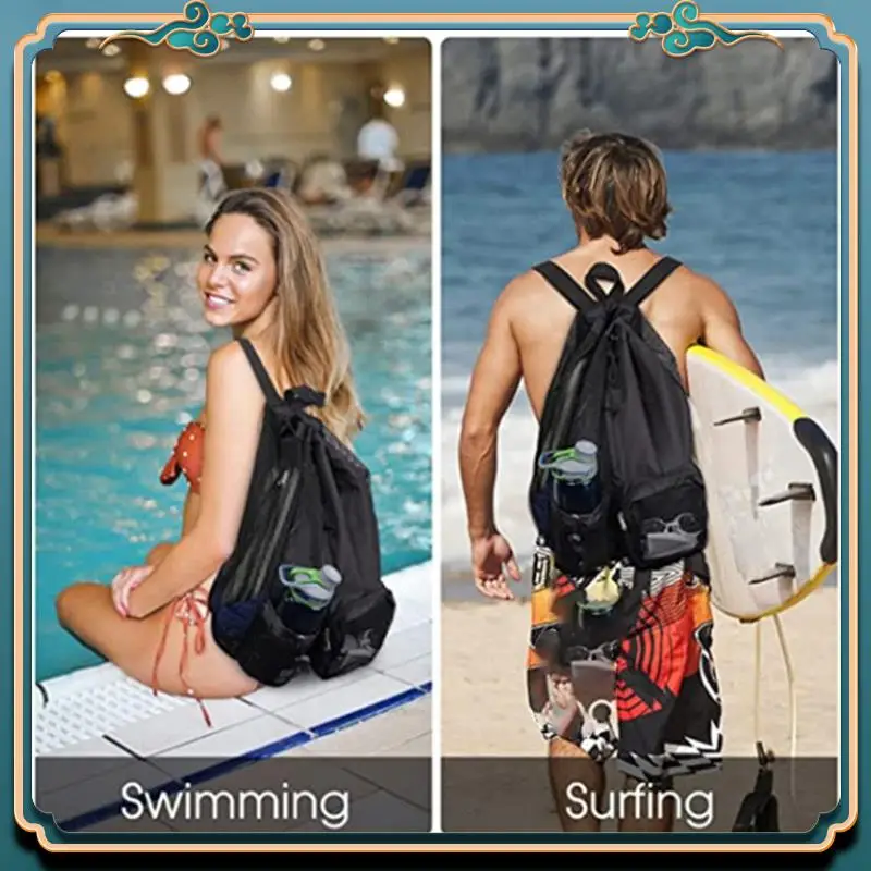 Latest Swim Bag Mesh Drawstring Backpack For Swimming, Gym, Pool, Workout Gear & Sports