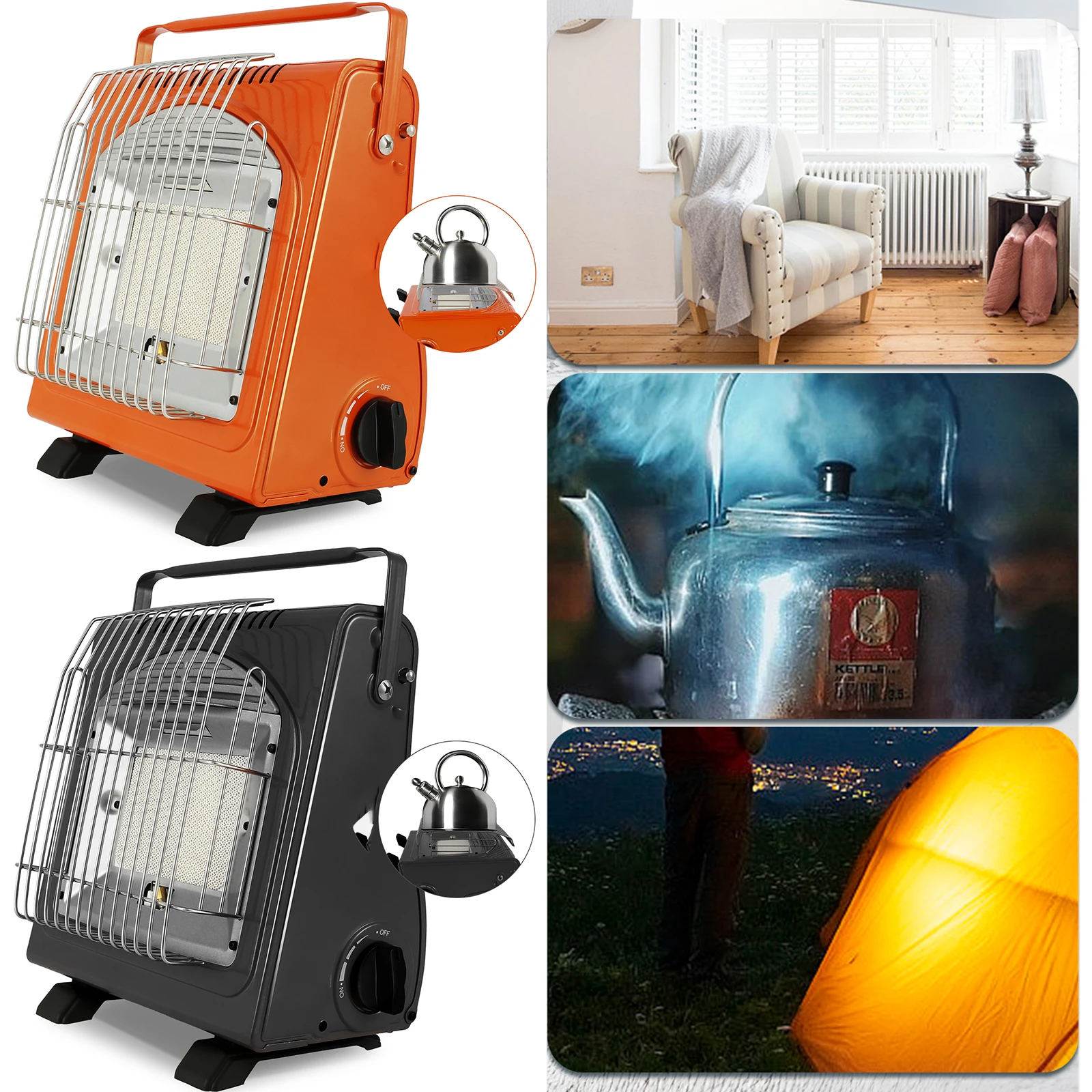 

1700W Portable Gas Heater Adjustable Temperature Space Heater Ceramic Portable Patio Heater Multifunctional Gas Heater