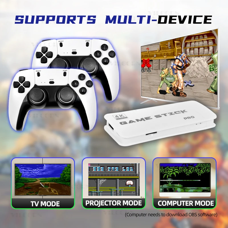 M15 Game Stick 4K Retro Video Game Console 2.4G Wireless Gamepad Controller 64G 20000 Games For PS1 NES GBA Arcade Games