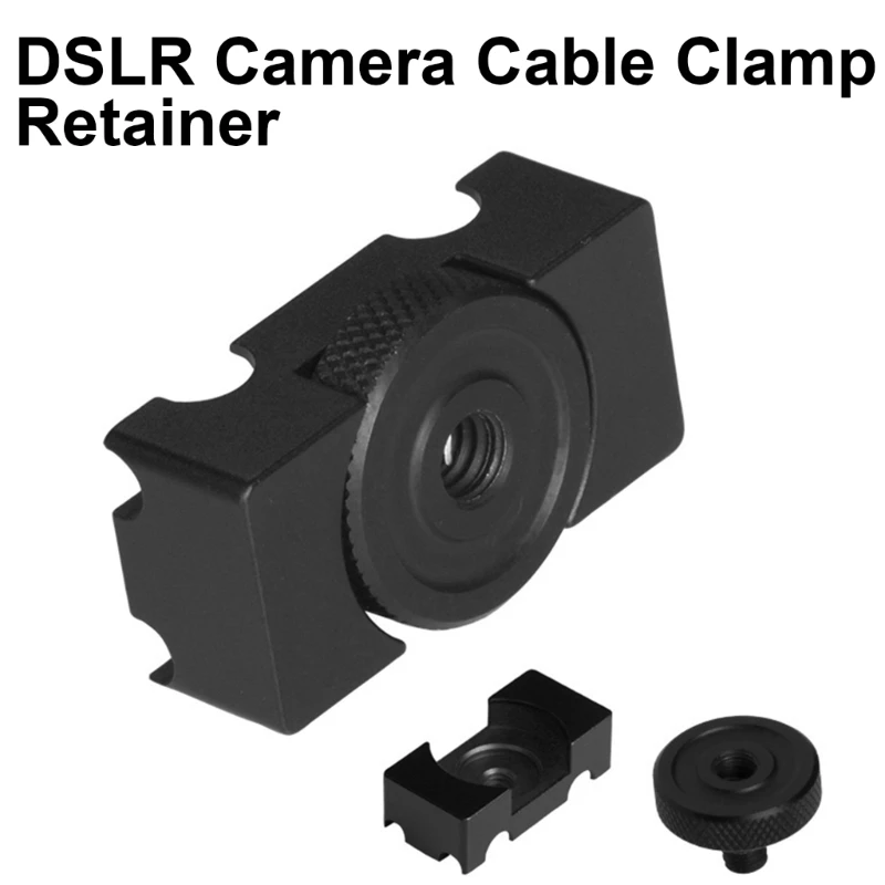 Tether DSLR Camera Digital USB Cable Block Lock Clip Clamp Mount to Camera Tripod Quick Release Plate Tethering Cable